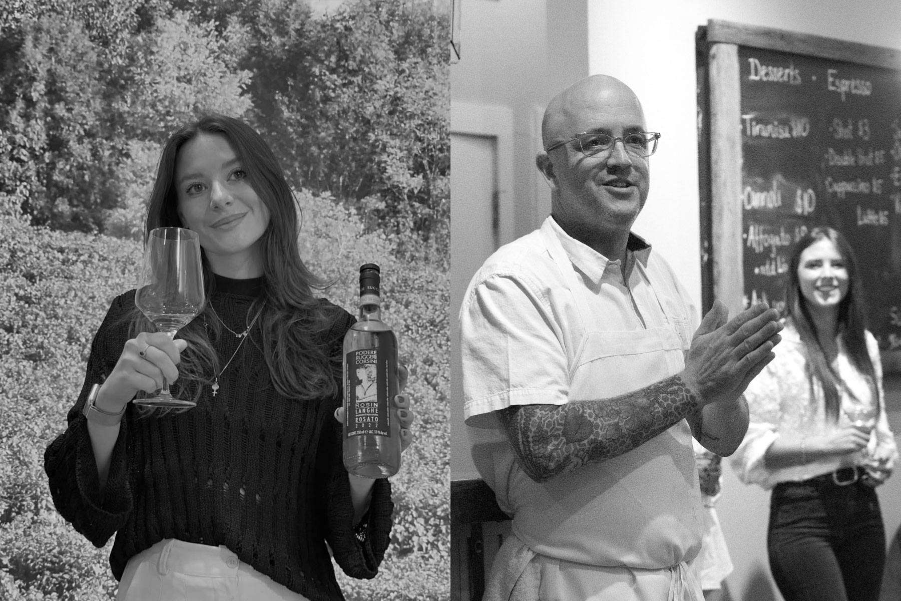 Vittoria Argamante of Podere Ruggeri Corsini, alongside Chef Justin Wills of Sorella Italian, in Newport, Oregon.